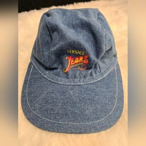 Gianni Versace Profumi Blue Denim Hat Cap Versace Jeans Collection Vintage Italy